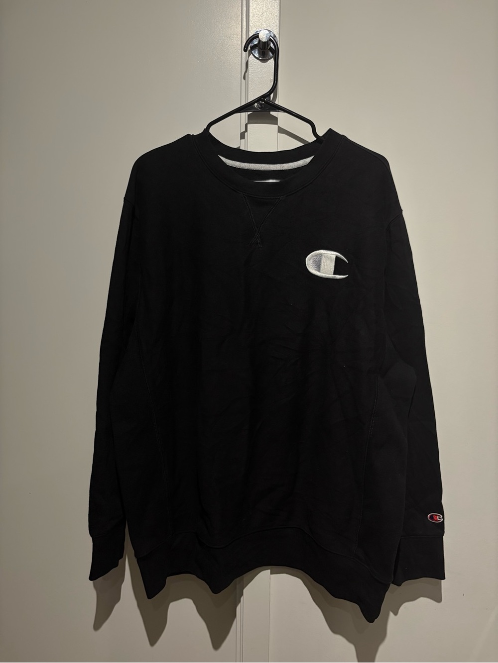 Champion Black Crewneck Sweatshirt with White Logo